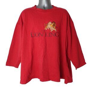 Vintage 90s The Lion King Embroidered Disney Store 3/4 Sleeve Sweatshirt Women X